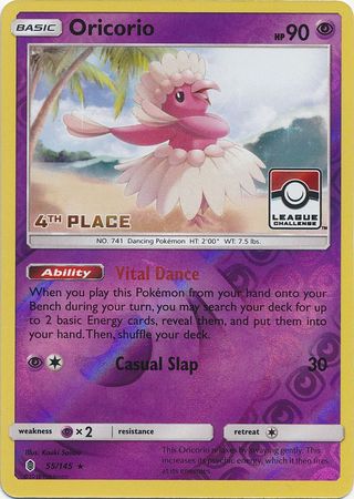 Oricorio (55/145) (League Promo 4th Place) [Sun & Moon: Guardians Rising] | Enigma On Main