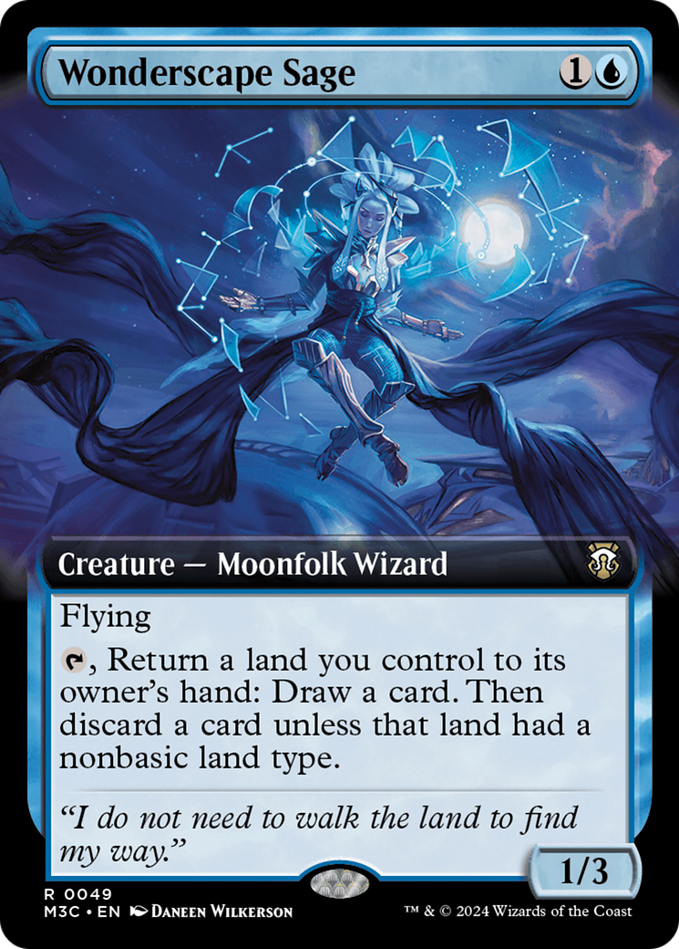 Wonderscape Sage (Extended Art) (Ripple Foil) [Modern Horizons 3 Commander] | Enigma On Main