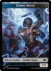 Treasure // Zombie Rogue Double-Sided Token [Outlaws of Thunder Junction Tokens] | Enigma On Main