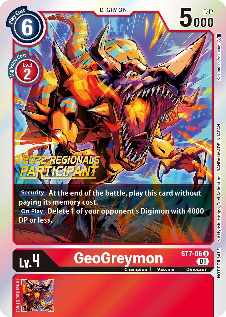 GeoGreymon [ST7-06] (2022 Championship Offline Regional) (Online Participant) [Starter Deck: Gallantmon Promos] | Enigma On Main