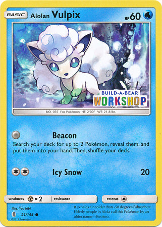 Alolan Vulpix (21/145) (Build A Bear Workshop Exclusive) [Sun & Moon: Guardians Rising] | Enigma On Main