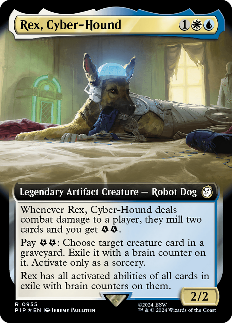 Rex, Cyber-Hound (Extended Art) (Surge Foil) [Fallout] | Enigma On Main