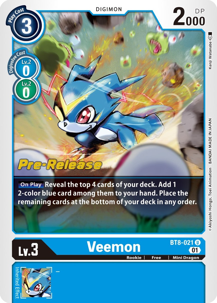 Veemon [BT8-021] [New Awakening Pre-Release Cards] | Enigma On Main