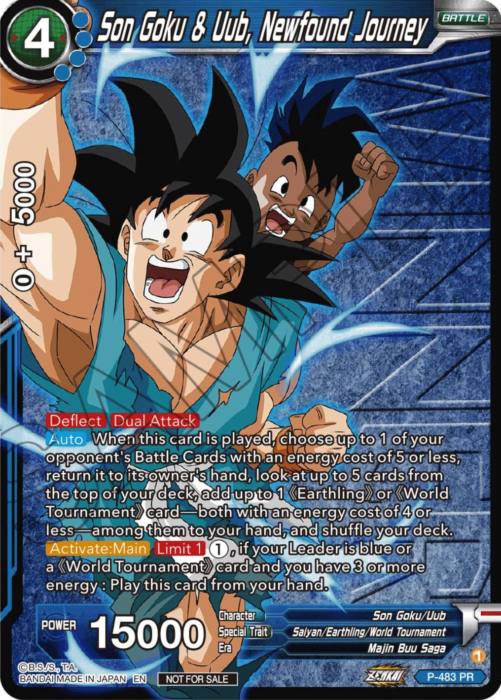 Son Goku & Uub, Newfound Journey (Zenkai Series Tournament Pack Vol.3 Winner) (P-483) [Tournament Promotion Cards] | Enigma On Main