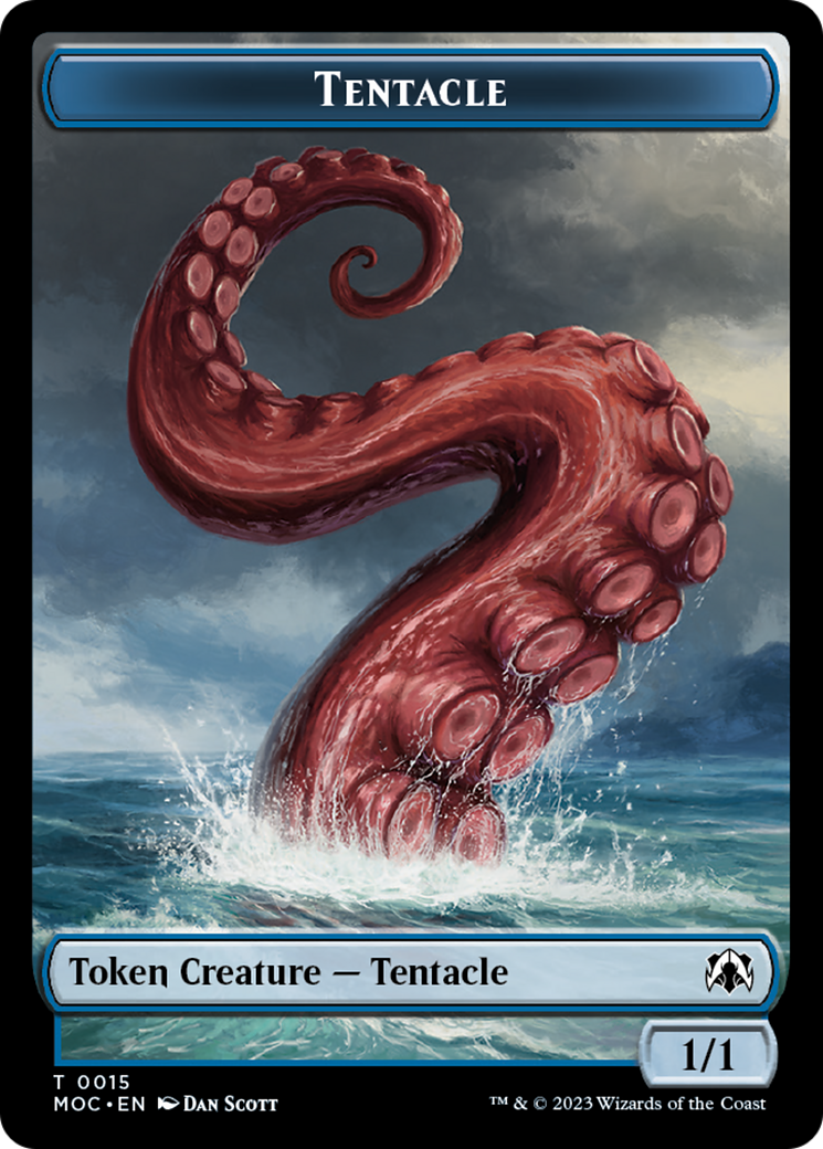 Tentacle // Human (26) Double-Sided Token [March of the Machine Commander Tokens] | Enigma On Main