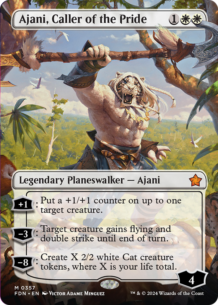 Ajani, Caller of the Pride (Borderless) [Foundations] | Enigma On Main