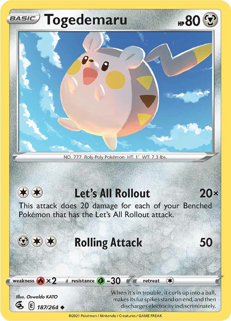 Togedemaru (187/264) [Sword & Shield: Fusion Strike] | Enigma On Main