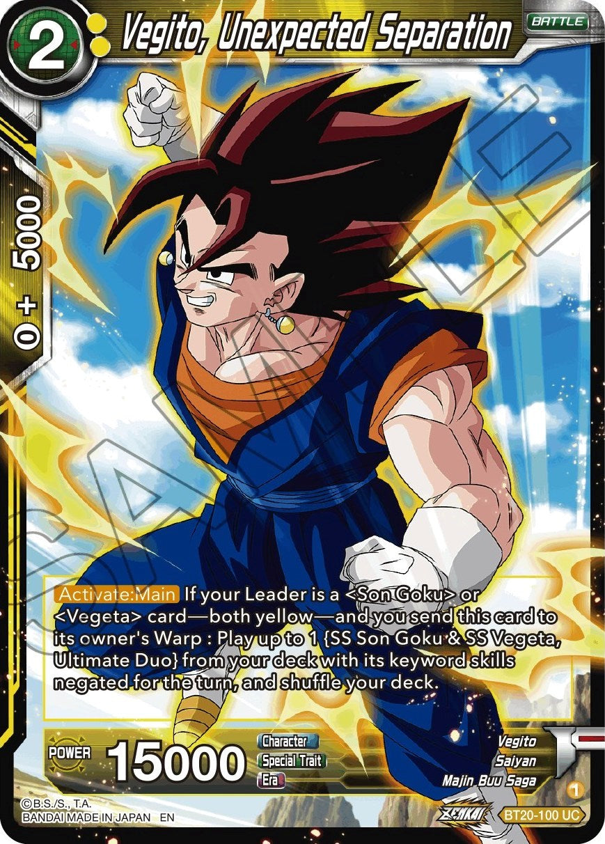 Vegito, Unexpected Separation (BT20-100) [Power Absorbed] | Enigma On Main