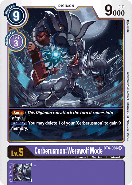 Cerberusmon: Werewolf Mode [BT4-086] [Great Legend] | Enigma On Main