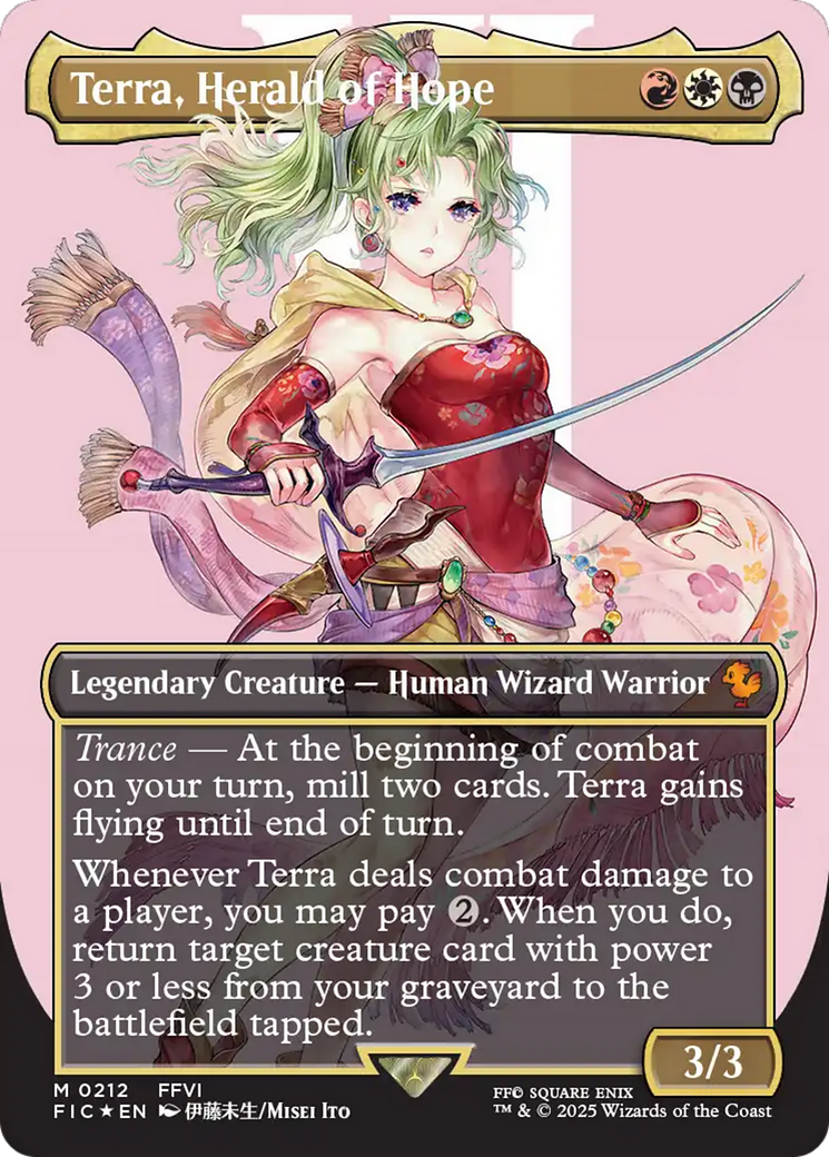 Terra, Herald of Hope (Borderless) (Surge Foil) [FINAL FANTASY Commander] | Enigma On Main