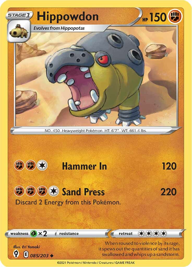 Hippowdon (085/203) [Sword & Shield: Evolving Skies] | Enigma On Main