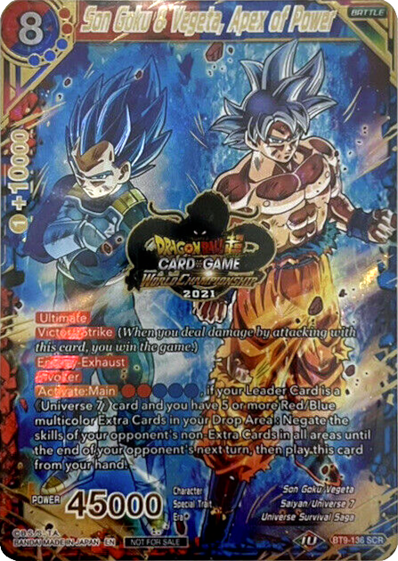 Son Goku & Vegeta, Apex of Power (World Championship 2021) (BT9-136) [Tournament Promotion Cards] | Enigma On Main