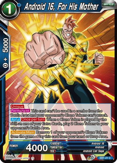 Android 16, For His Mother (EB1-21) [Battle Evolution Booster] | Enigma On Main