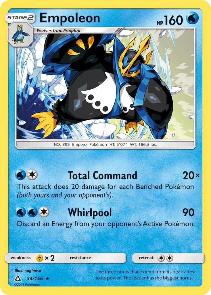 Empoleon (34/156) (Cracked Ice Holo) (Theme Deck Exclusive) [Sun & Moon: Ultra Prism] | Enigma On Main