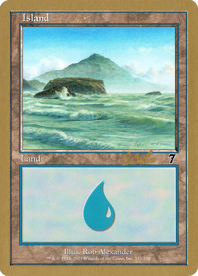 Island (cr333) (Carlos Romao) [World Championship Decks 2002] | Enigma On Main