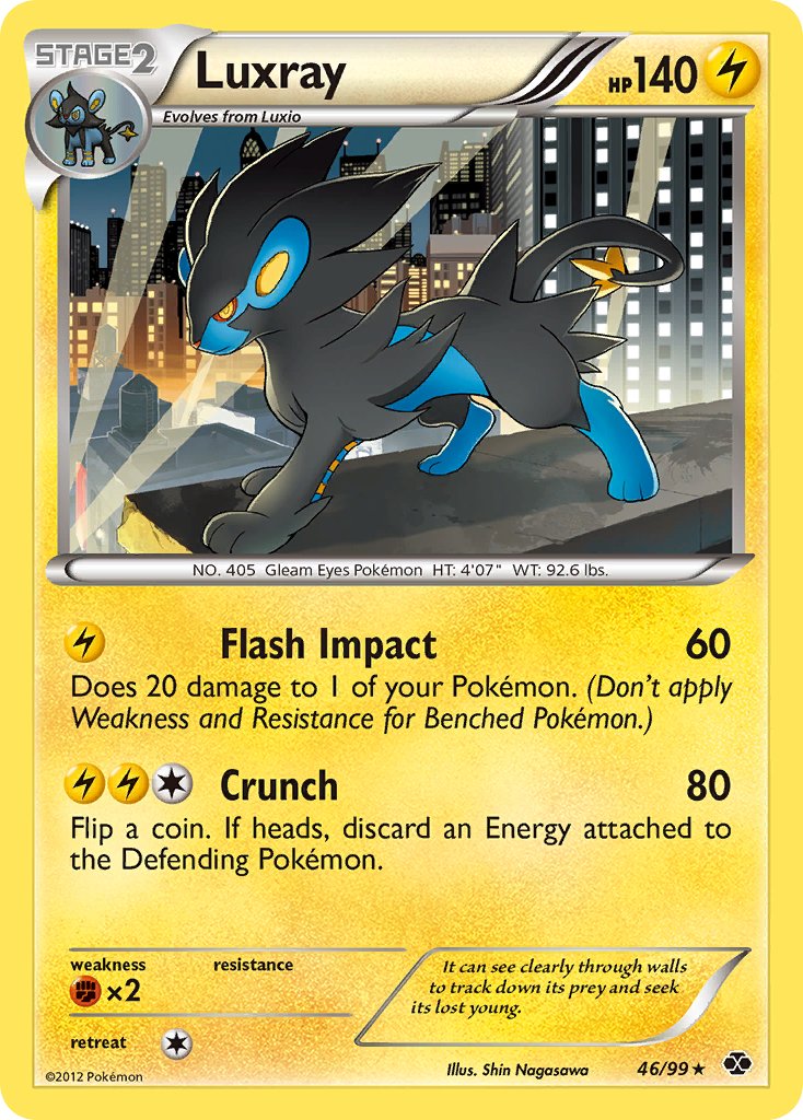 Luxray (46/99) (Cracked Ice Holo) (Blister Exclusive) [Black & White: Next Destinies] | Enigma On Main