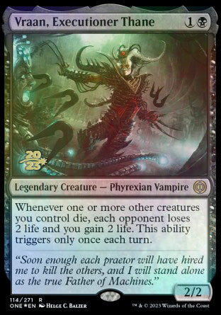 Vraan, Executioner Thane [Phyrexia: All Will Be One Prerelease Promos] | Enigma On Main