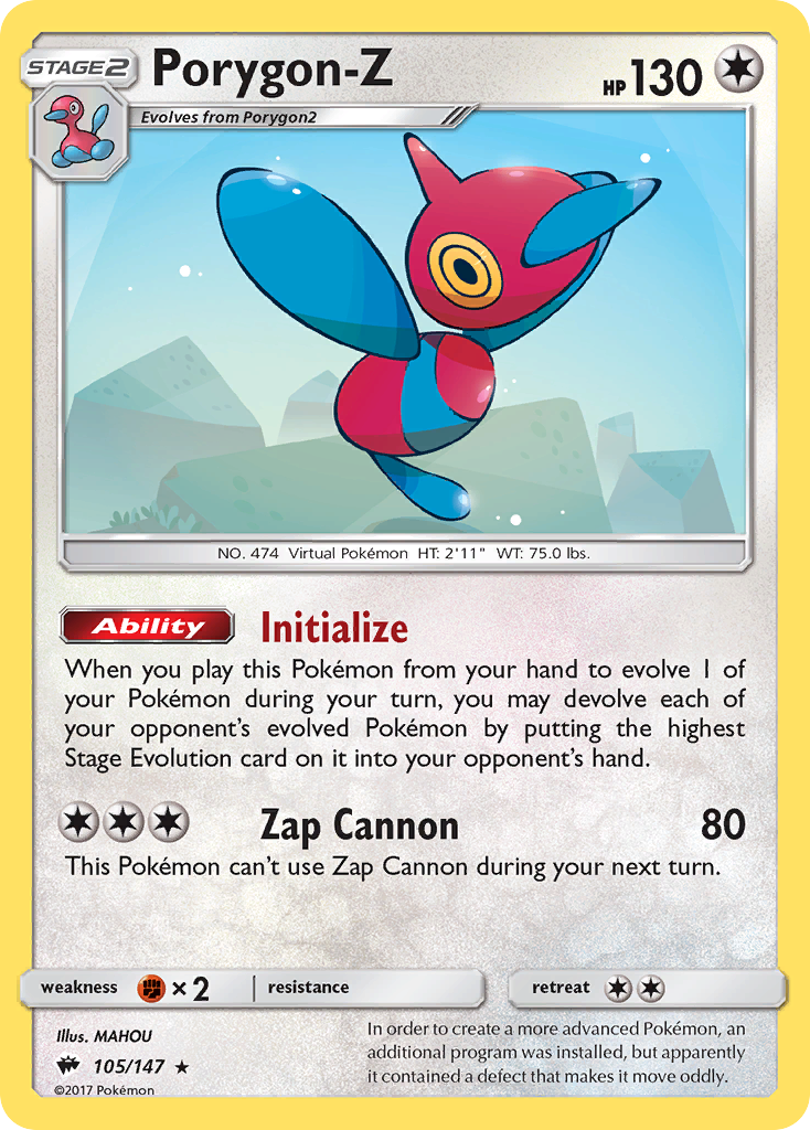 Porygon-Z (105/147) [Sun & Moon: Burning Shadows] | Enigma On Main