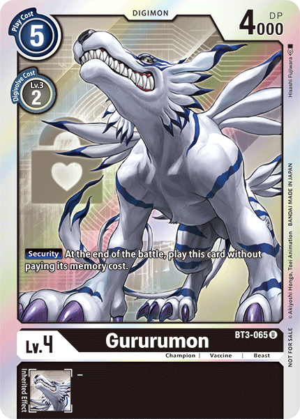 Gururumon [BT3-065] (Buy-A-Box Promo) [Release Special Booster Ver.1.5 Promos] | Enigma On Main