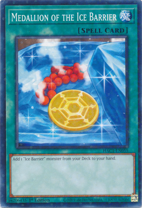 Medallion of the Ice Barrier (Duel Terminal) [HAC1-EN055] Parallel Rare | Enigma On Main