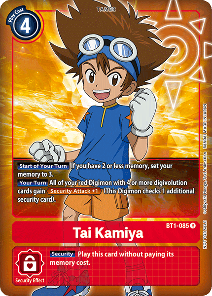 Tai Kamiya [BT1-085] (Buy-A-Box Promo) [Release Special Booster Ver.1.0 Promos] | Enigma On Main