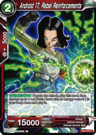 Android 17, Rebel Reinforcements (Reprint) (DB2-005) [Battle Evolution Booster] | Enigma On Main