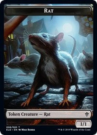 Rat // Food (17) Double-sided Token [Throne of Eldraine Tokens] | Enigma On Main