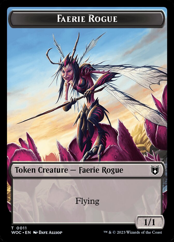 Faerie Rogue // Faerie (0011) Double-Sided Token [Wilds of Eldraine Commander Tokens] | Enigma On Main