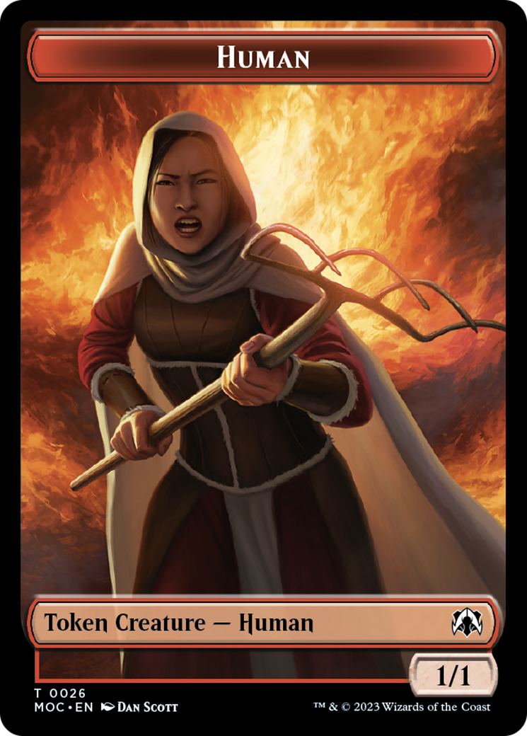 Squid // Human (26) Double-Sided Token [March of the Machine Commander Tokens] | Enigma On Main