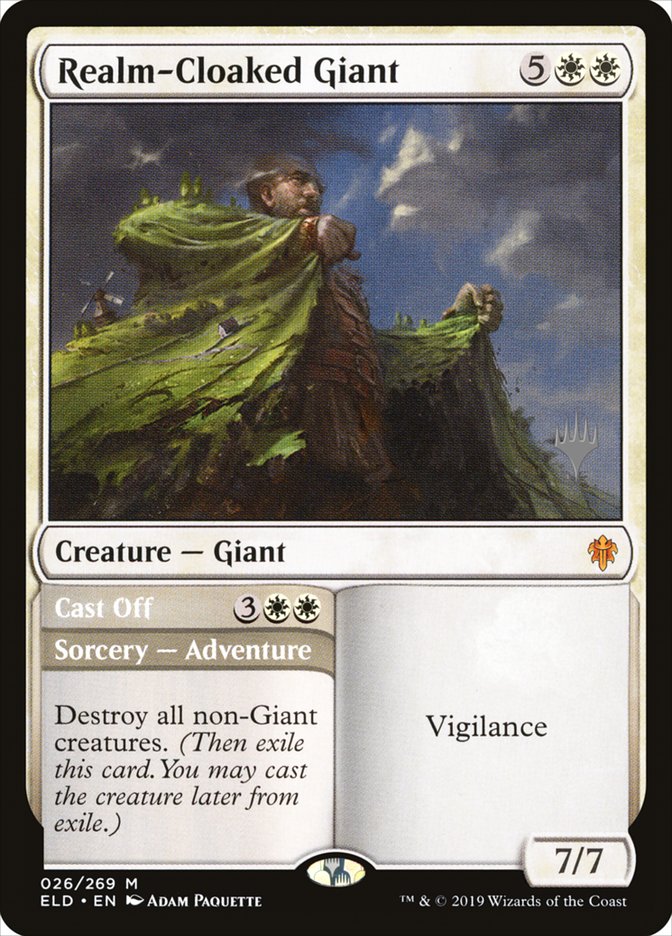 Realm-Cloaked Giant // Cast Off (Promo Pack) [Throne of Eldraine Promos] | Enigma On Main