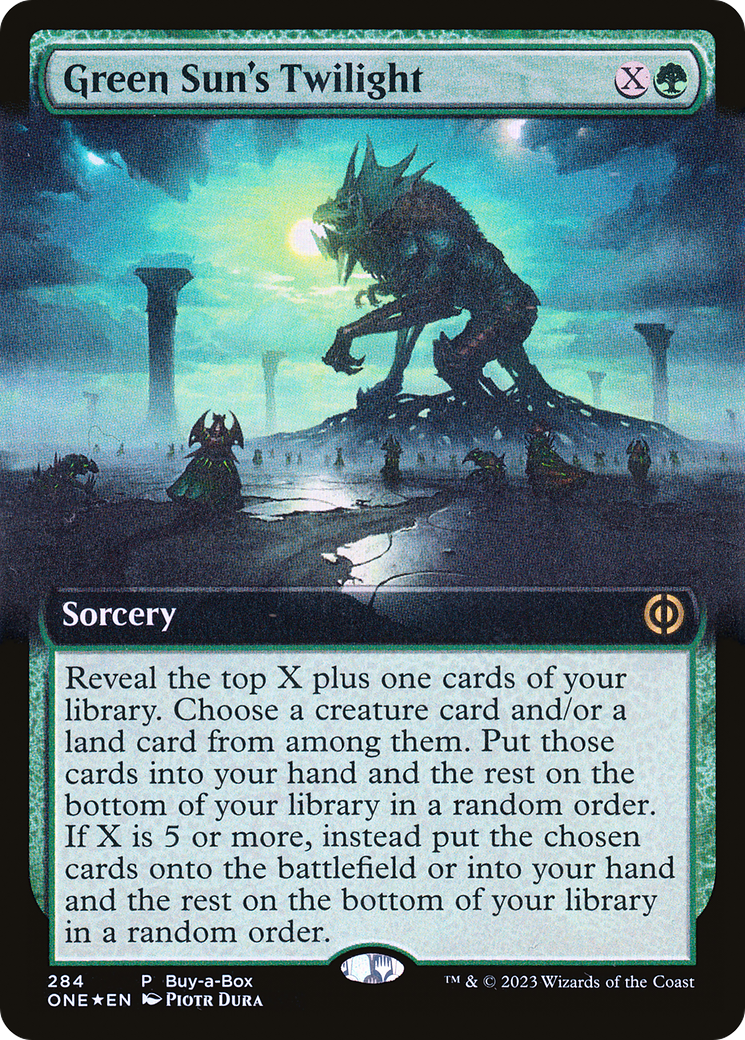 Green Sun's Twilight (Buy-A-Box) (Extended Art) [Phyrexia: All Will Be One] | Enigma On Main