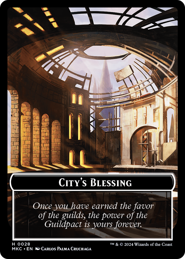 City's Blessing // Zombie Double-Sided Token [Murders at Karlov Manor Commander Tokens] | Enigma On Main