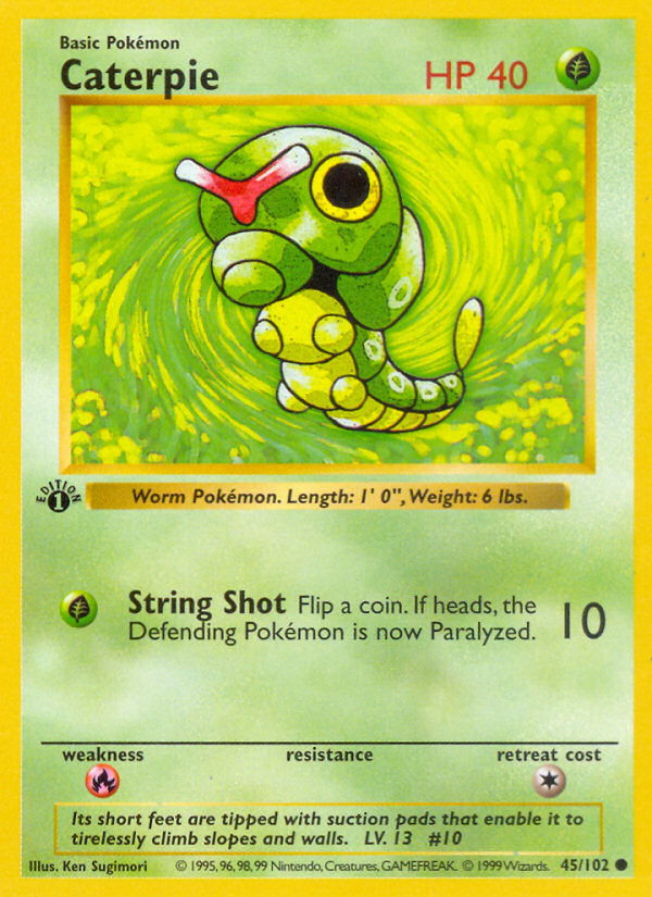 Caterpie (45/102) (Shadowless) [Base Set 1st Edition] | Enigma On Main