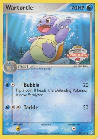 Wartortle (42/100) (States Championship Promo) [EX: Crystal Guardians] | Enigma On Main