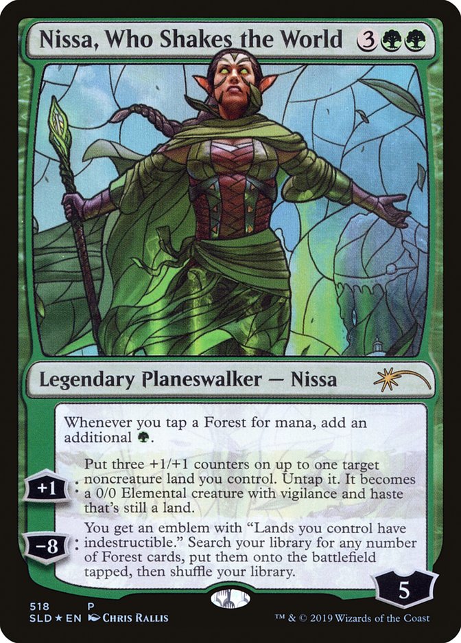 Nissa, Who Shakes the World (Stained Glass) [Secret Lair Drop Promos] | Enigma On Main