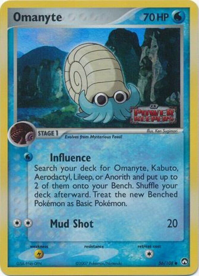 Omanyte (56/108) (Stamped) [EX: Power Keepers] | Enigma On Main