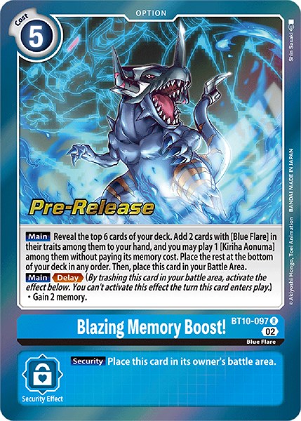 Blazing Memory Boost! [BT10-097] [Xros Encounter Pre-Release Cards] | Enigma On Main