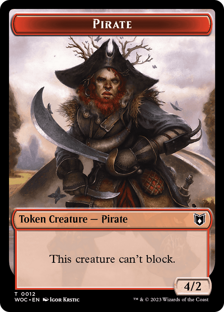 Pirate // Human Double-Sided Token [Wilds of Eldraine Commander Tokens] | Enigma On Main