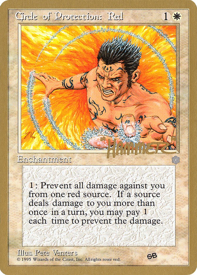 Circle of Protection: Red (Shawn "Hammer" Regnier) (SB) [Pro Tour Collector Set] | Enigma On Main