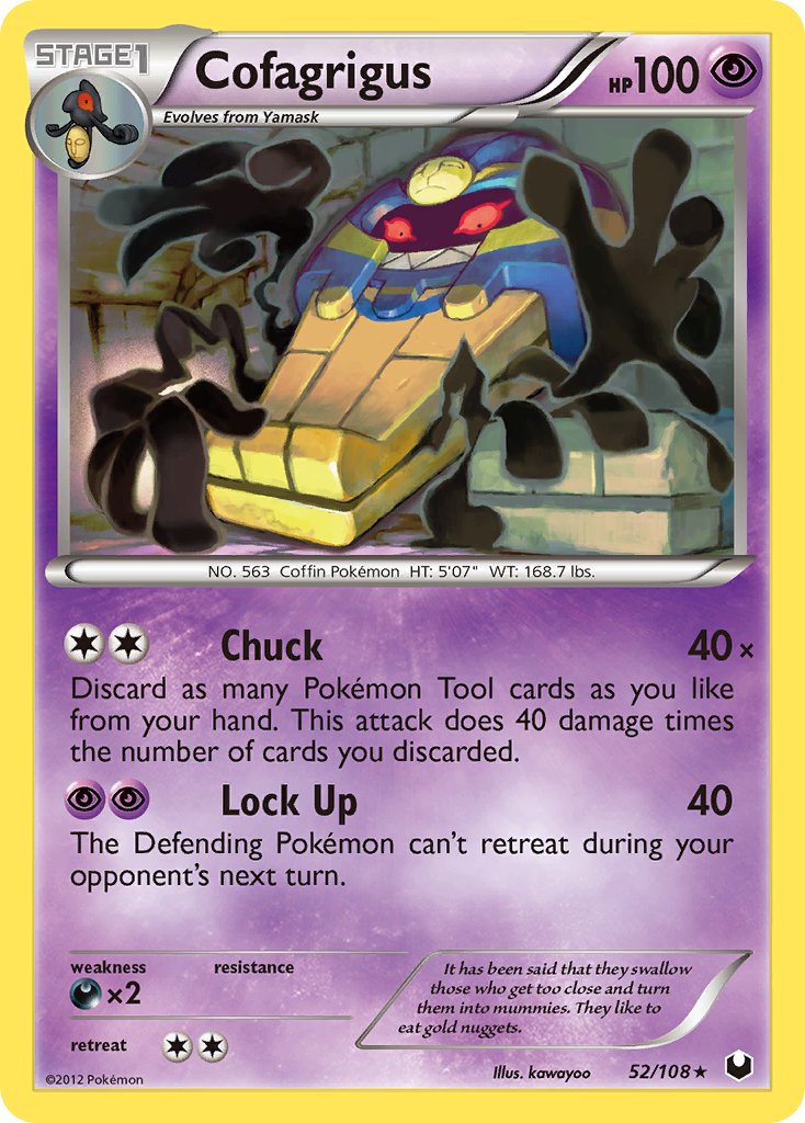 Cofagrigus (52/108) (Cracked Ice Holo) (Theme Deck Exclusive) [Black & White: Dark Explorers] | Enigma On Main