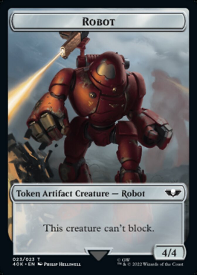 Astartes Warrior // Robot Double-sided Token (Surge Foil) [Universes Beyond: Warhammer 40,000 Tokens] | Enigma On Main