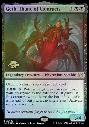 Geth, Thane of Contracts [Phyrexia: All Will Be One Prerelease Promos] | Enigma On Main