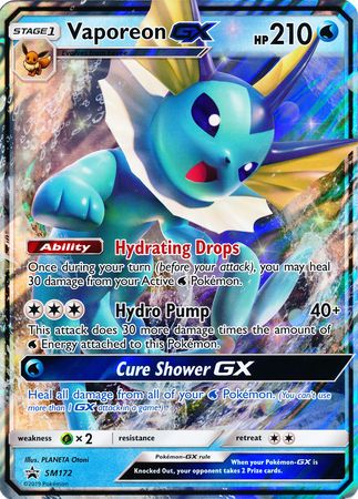 Vaporeon GX (SM172) (Jumbo Card) [Sun & Moon: Black Star Promos] | Enigma On Main