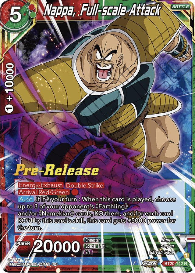 Nappa, Full-scale Attack (BT20-142) [Power Absorbed Prerelease Promos] | Enigma On Main