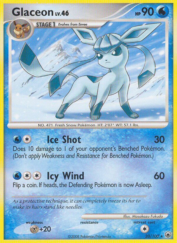 Glaceon (20/100) (Theme Deck Exclusive) [Diamond & Pearl: Majestic Dawn] | Enigma On Main