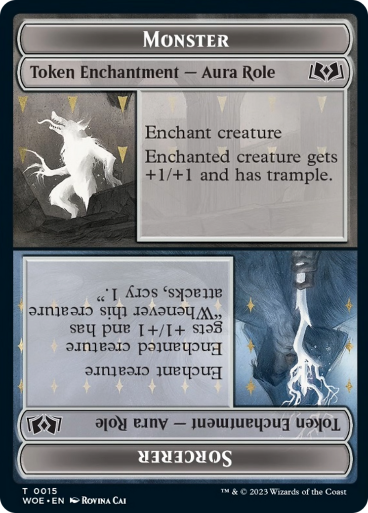 Monster Role // Sorcerer Role Token [Wilds of Eldraine Tokens] | Enigma On Main