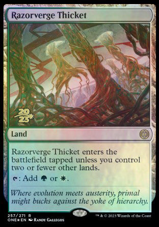 Razorverge Thicket [Phyrexia: All Will Be One Prerelease Promos] | Enigma On Main