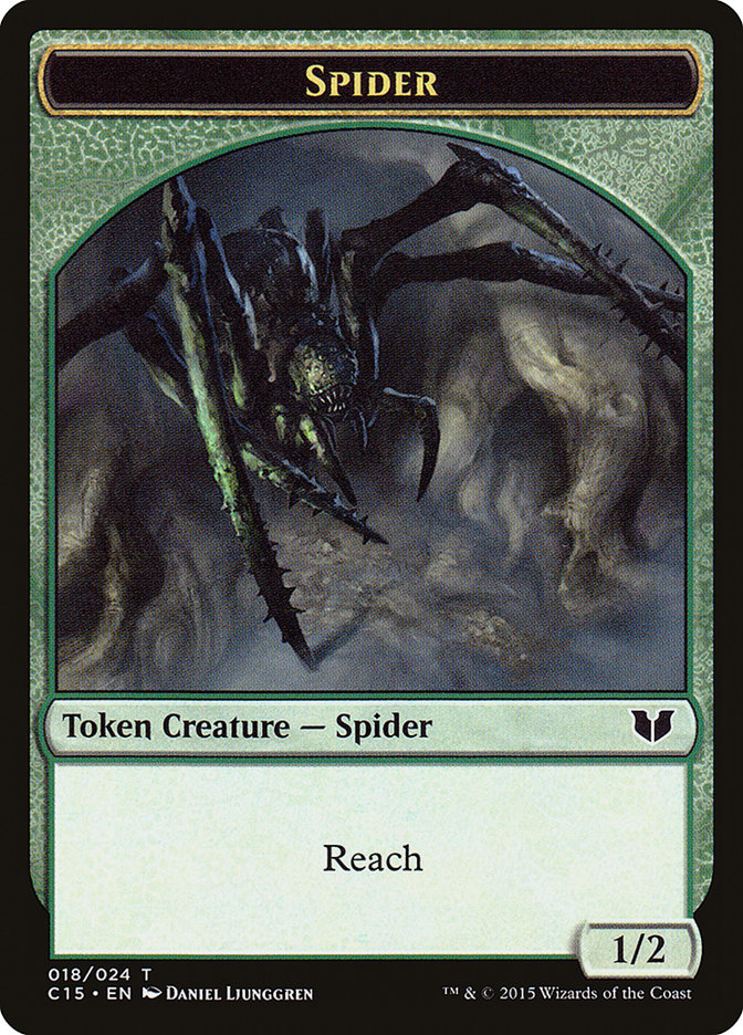 Saproling // Spider Double-Sided Token [Commander 2015 Tokens] | Enigma On Main