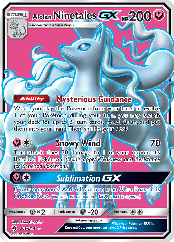 Alolan Ninetales GX (205/214) [Sun & Moon: Lost Thunder] | Enigma On Main