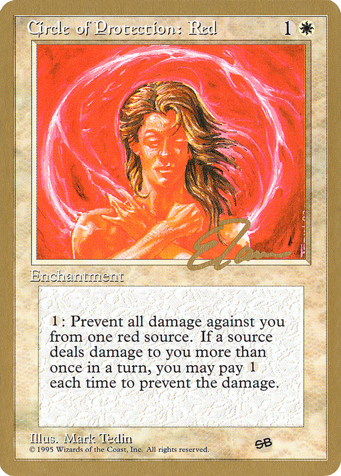 Circle of Protection: Red (Eric Tam) (SB) [Pro Tour Collector Set] | Enigma On Main